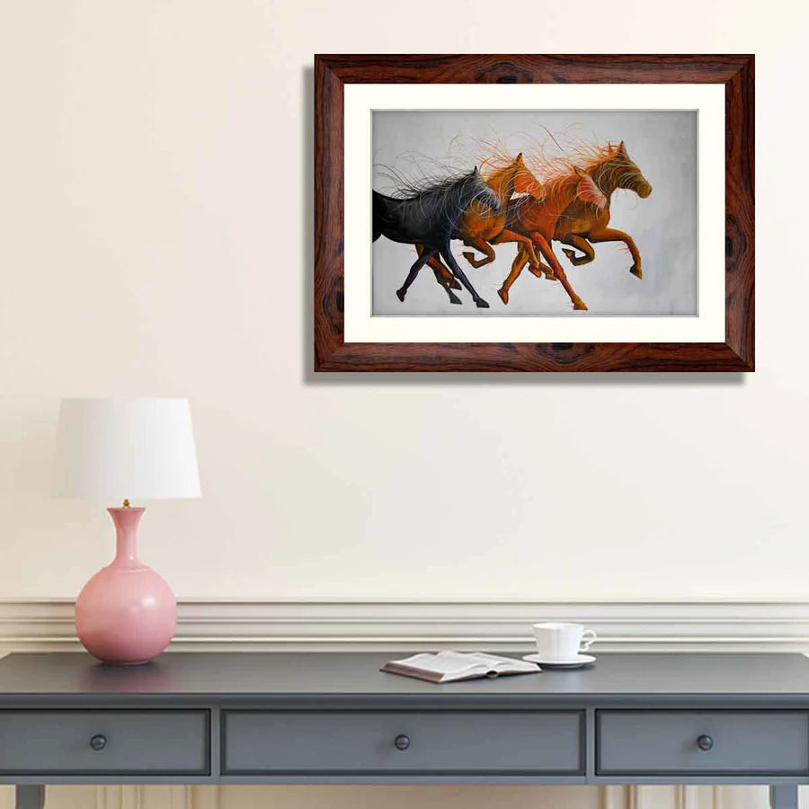 Running Horse Framed Wall Art